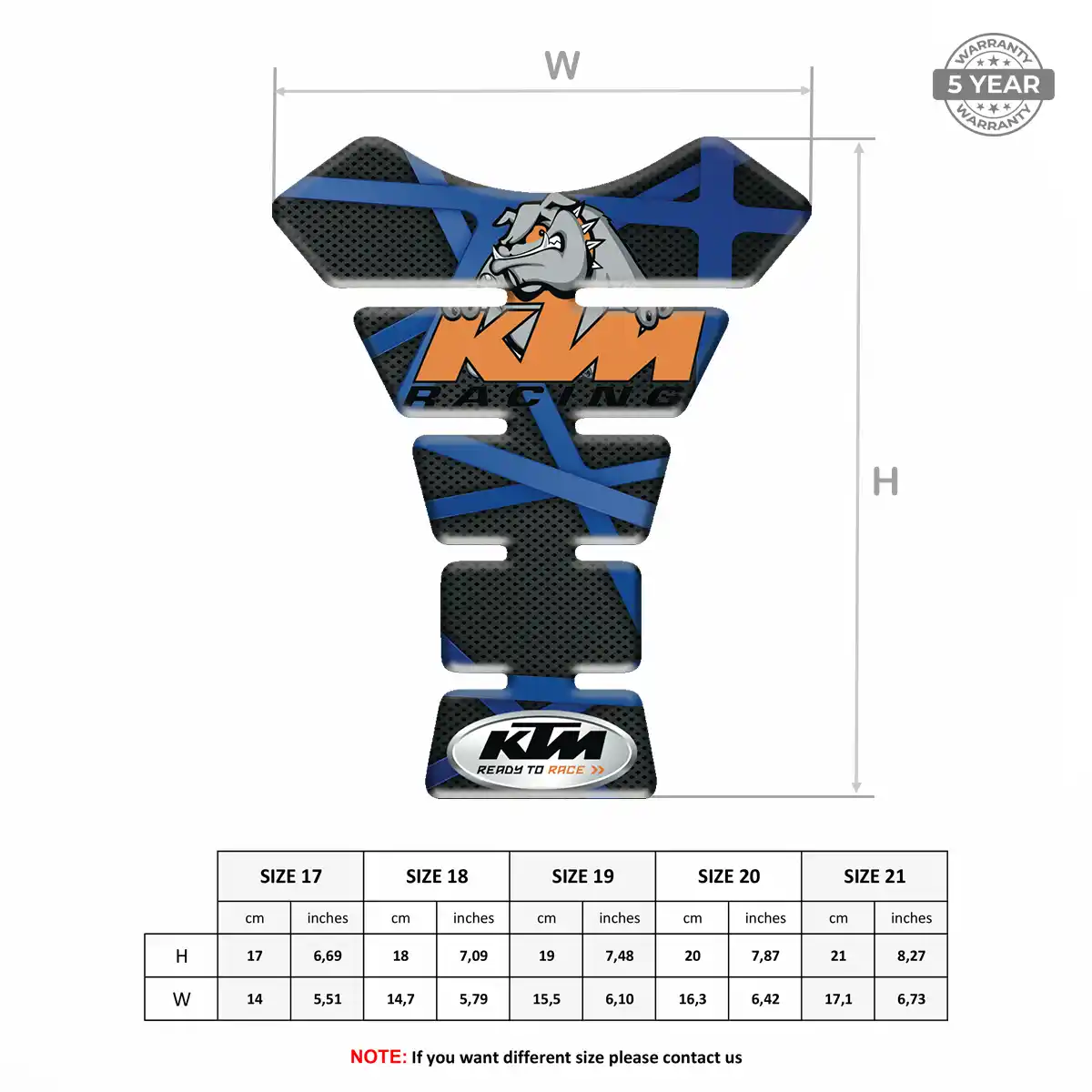 KTM Tank Pad Guard Motorbike Signature Grade