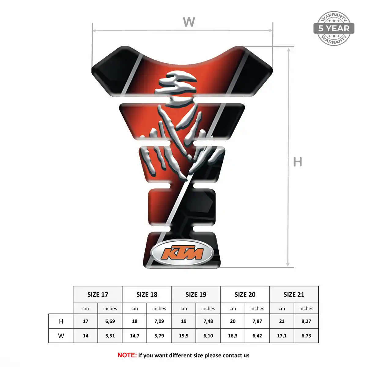 KTM Tank Pad Protector Elite Finish