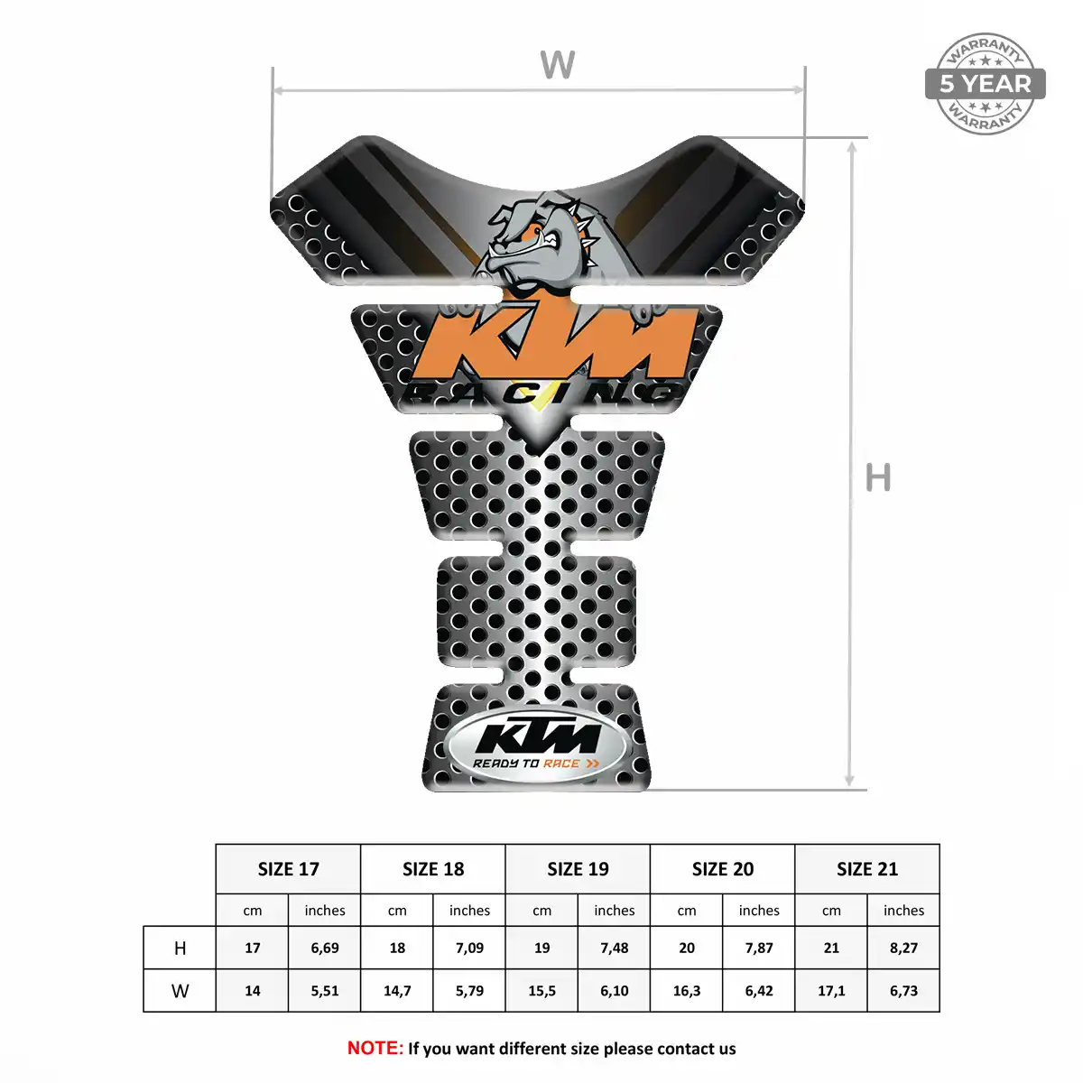 KTM Tank Pad Protector Motorbike Prestige Line