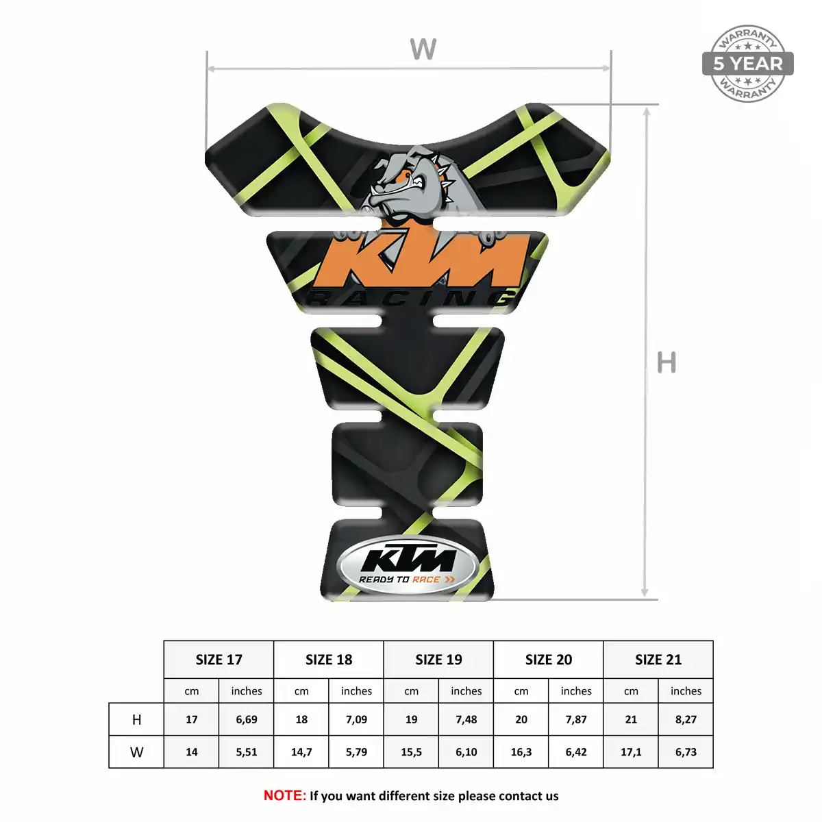 KTM Tank Pad Protector Motorcycle Elite Finish