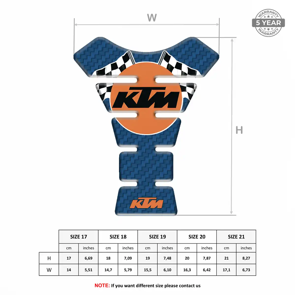 KTM Tank Pad Protector Motorcycle Prestige Line