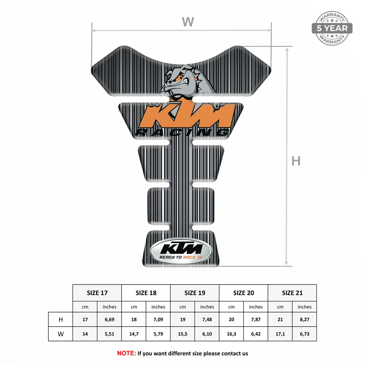 KTM Tank Pad Protector Prestige Line