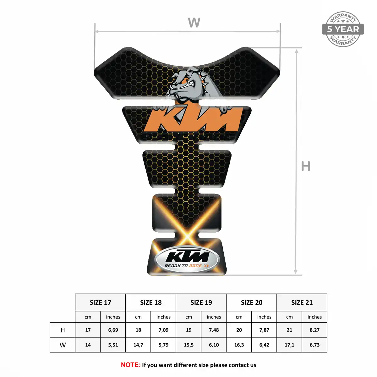 KTM Tank Pad Protector Sleek Style