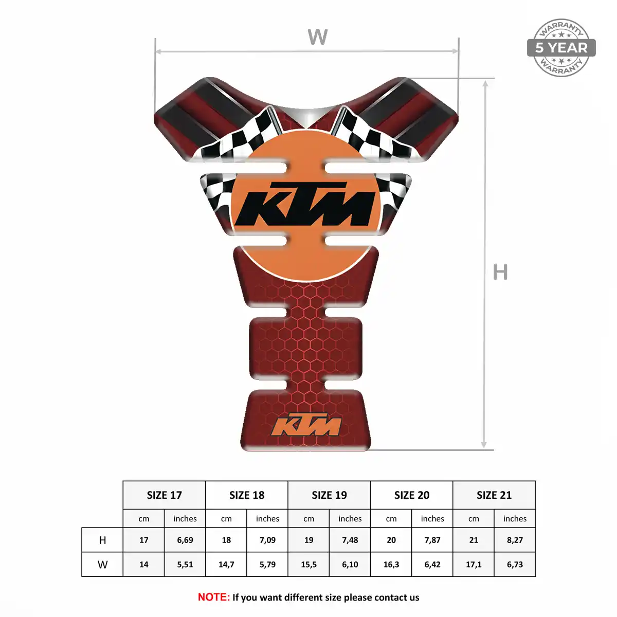 KTM Tank Pads Motorbike Elite Finish