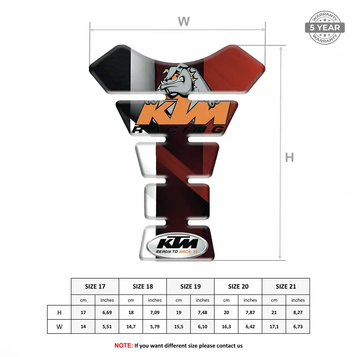 KTM Tank Pads Protector Motorbike Elite Finish