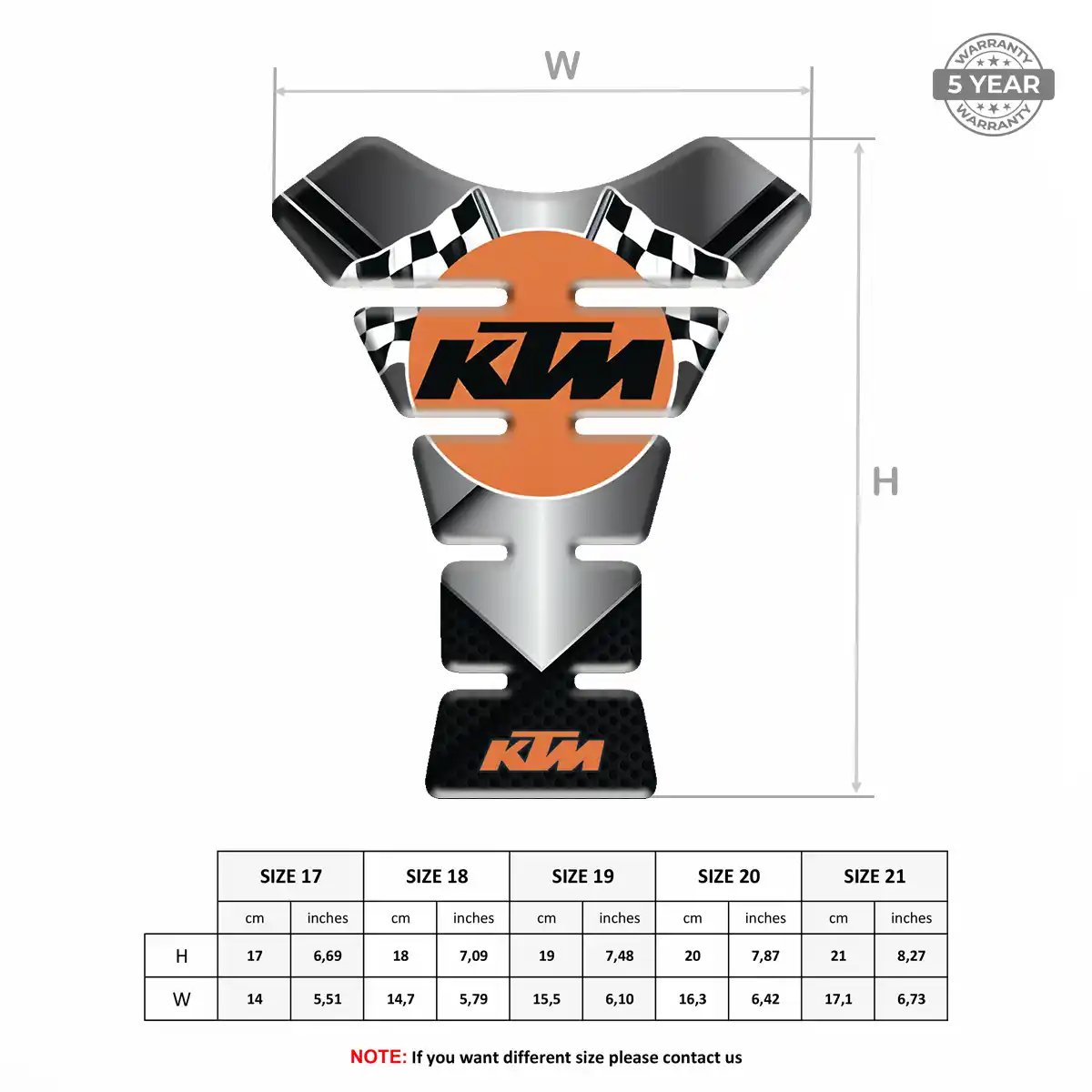 KTM Tank Protector Guard Motorbike Prestige Line