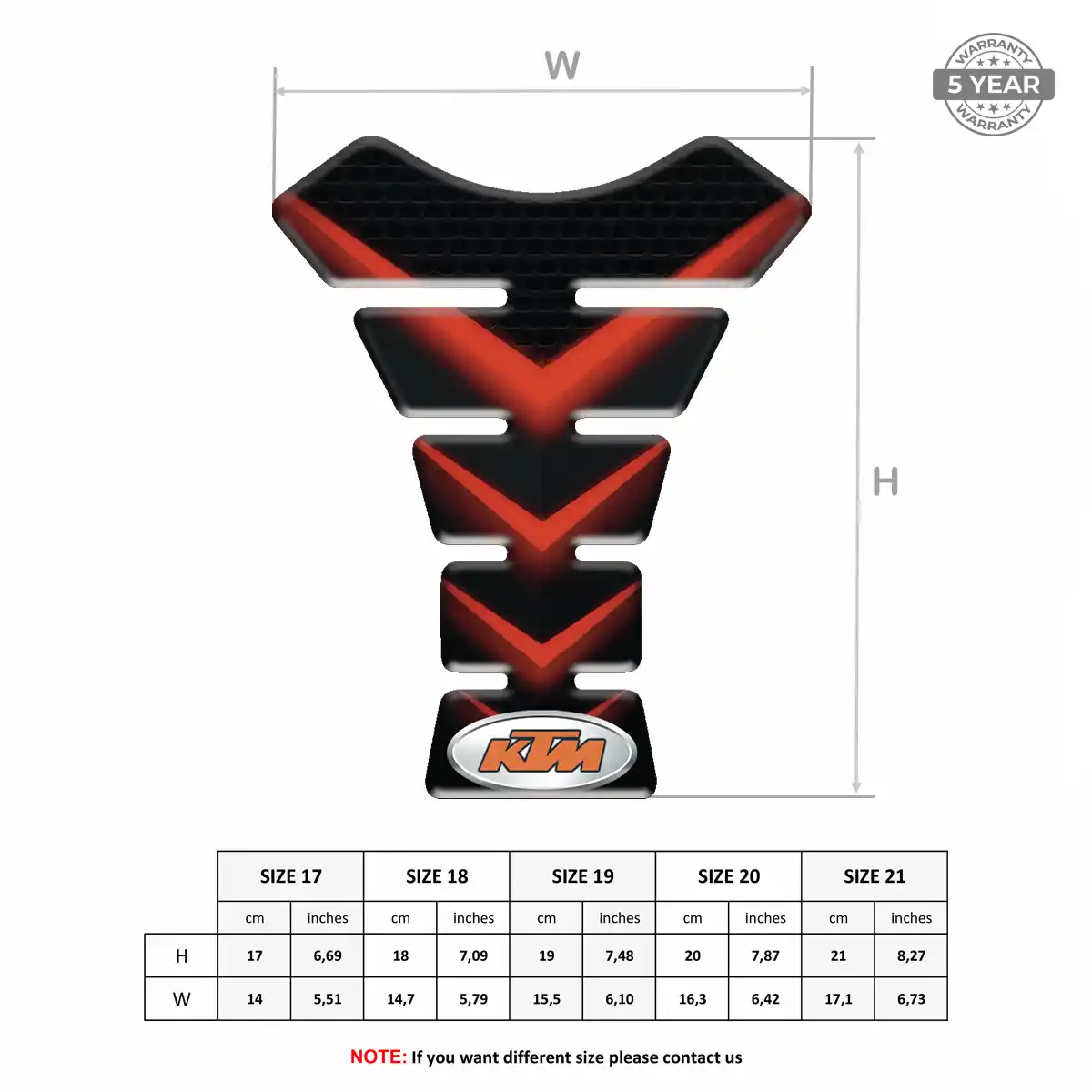 KTM Tank Protector Pad Motorbike Sleek Style