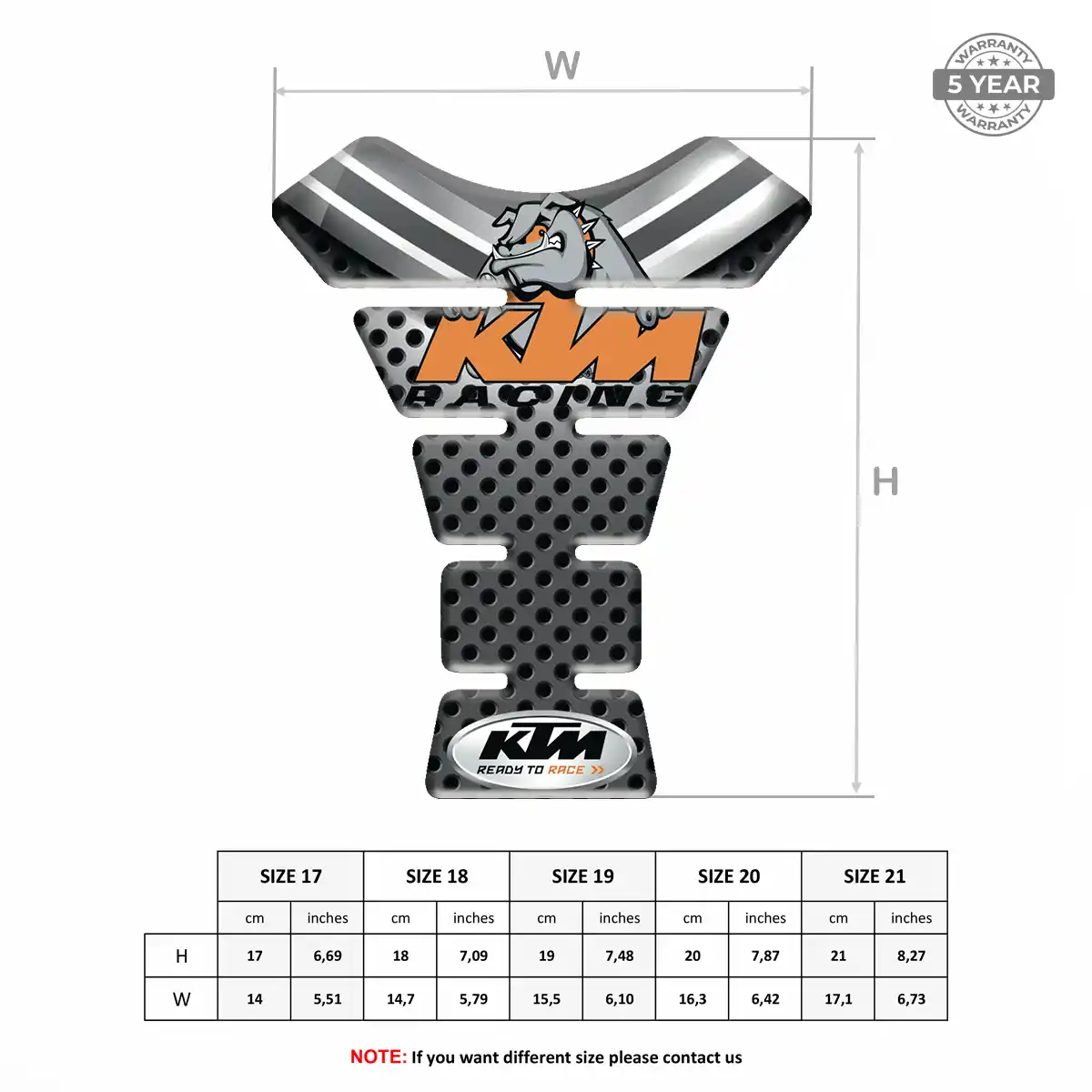 KTM Tank Protector Pad Motorcycle Signature Grade