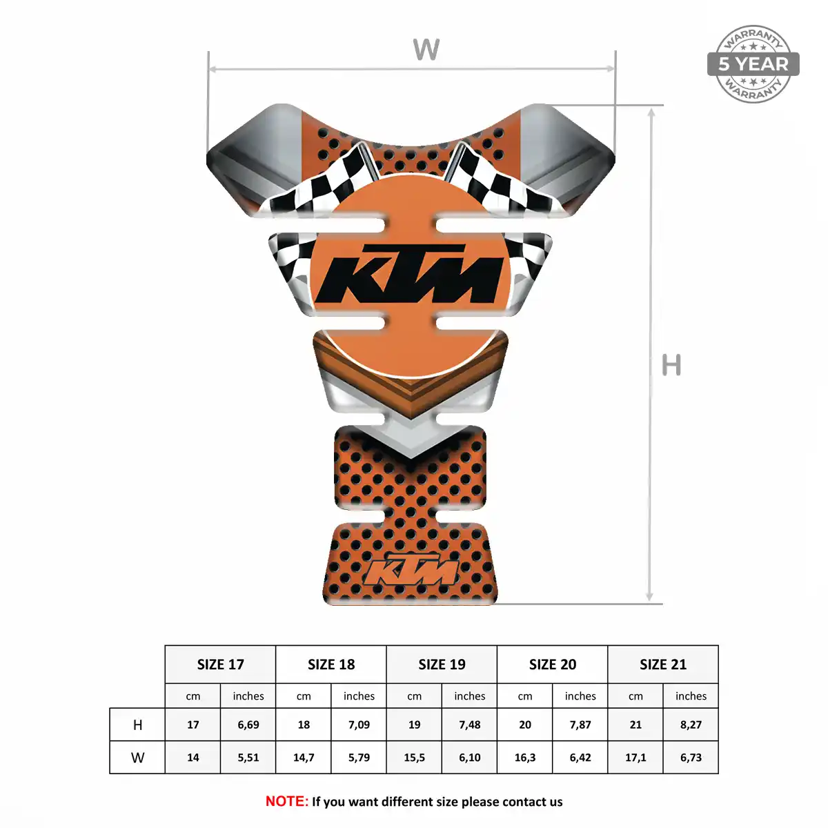 KTM Tank Protector Pad Motorcycle Superior Craft