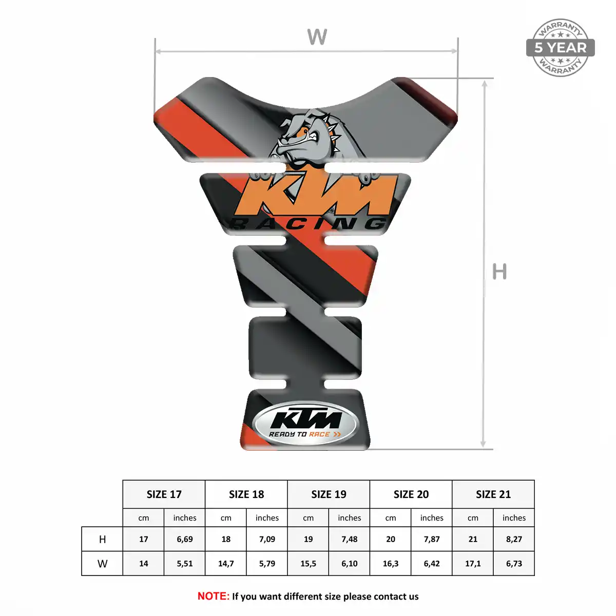 KTM Tank Protector Pads Elite Finish