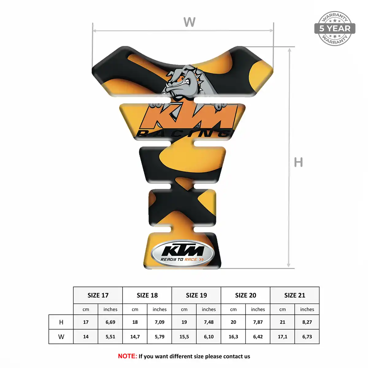 KTM Tank Protector Pads Motorbike Elite Finish