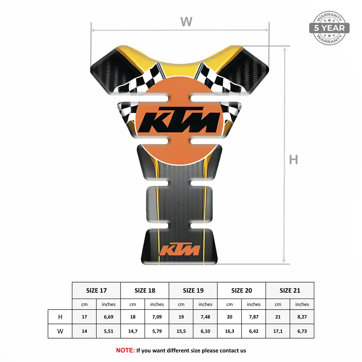 KTM Tank Scratch Protector Elite Finish