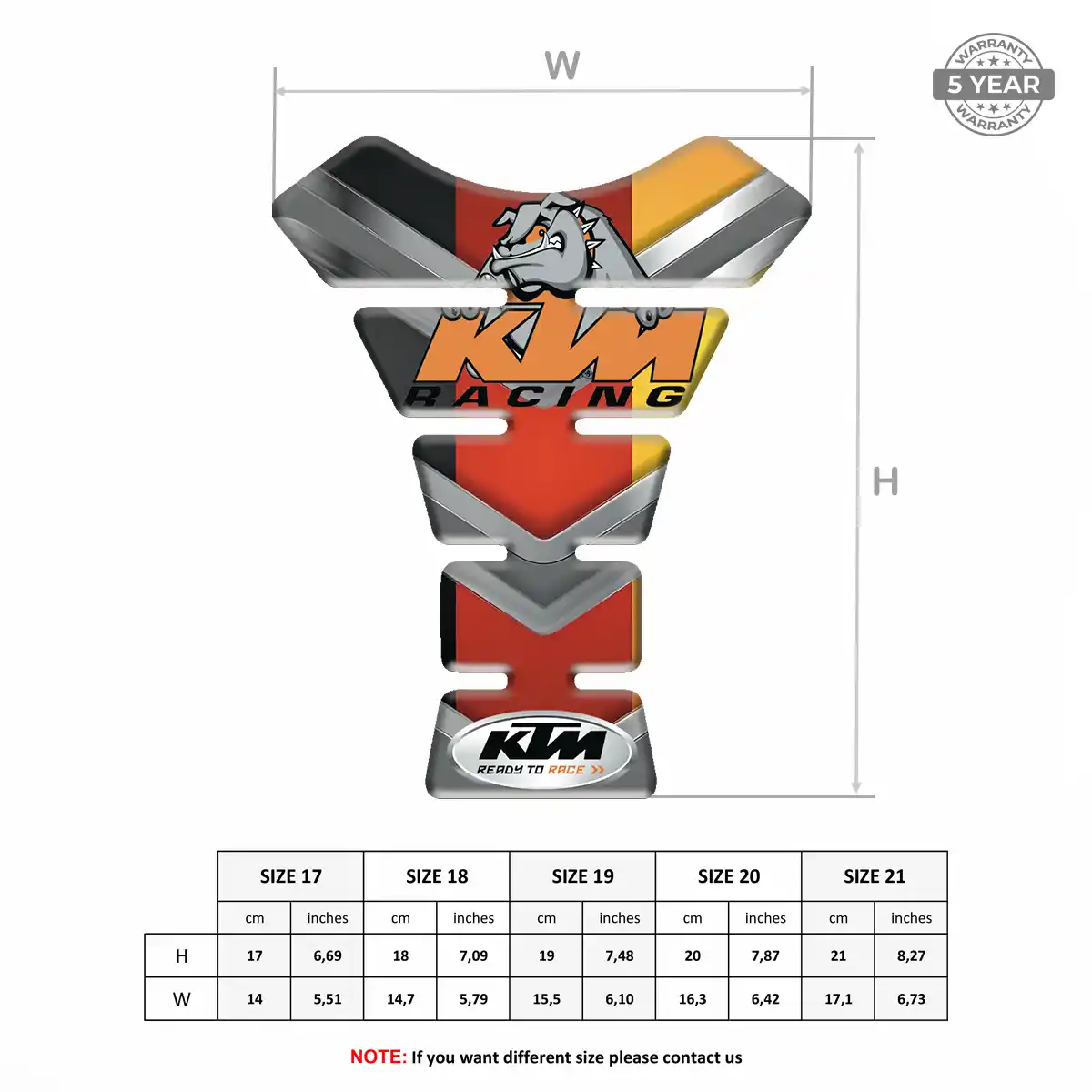 KTM Tank Sticker Elite Finish