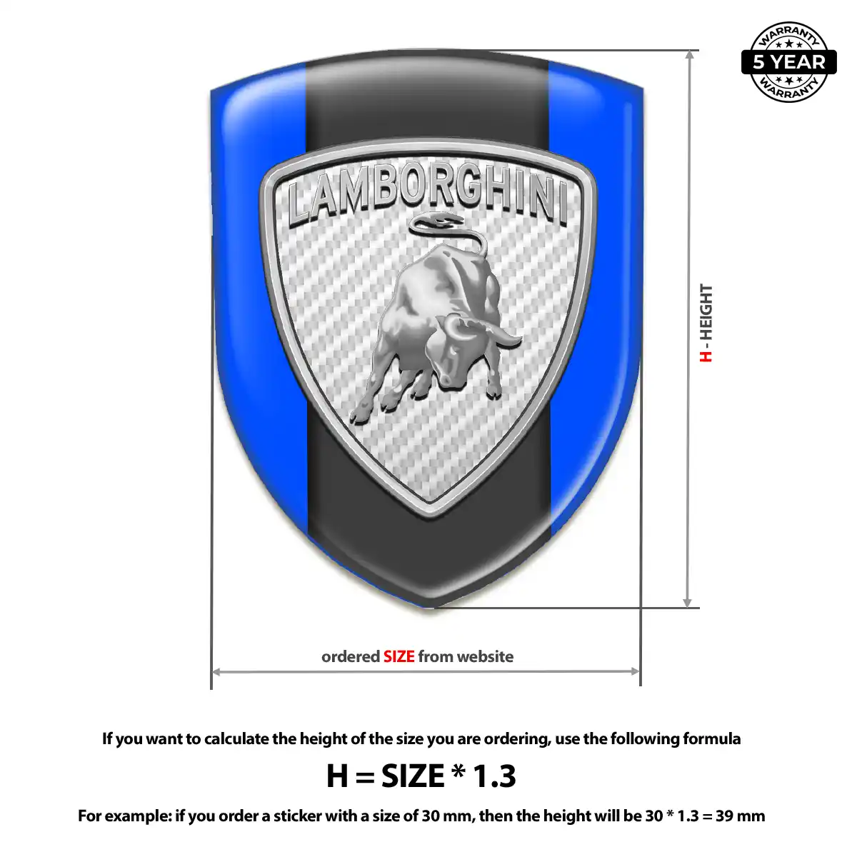 Lamborghini 3D Badge Sticker Elite Finish