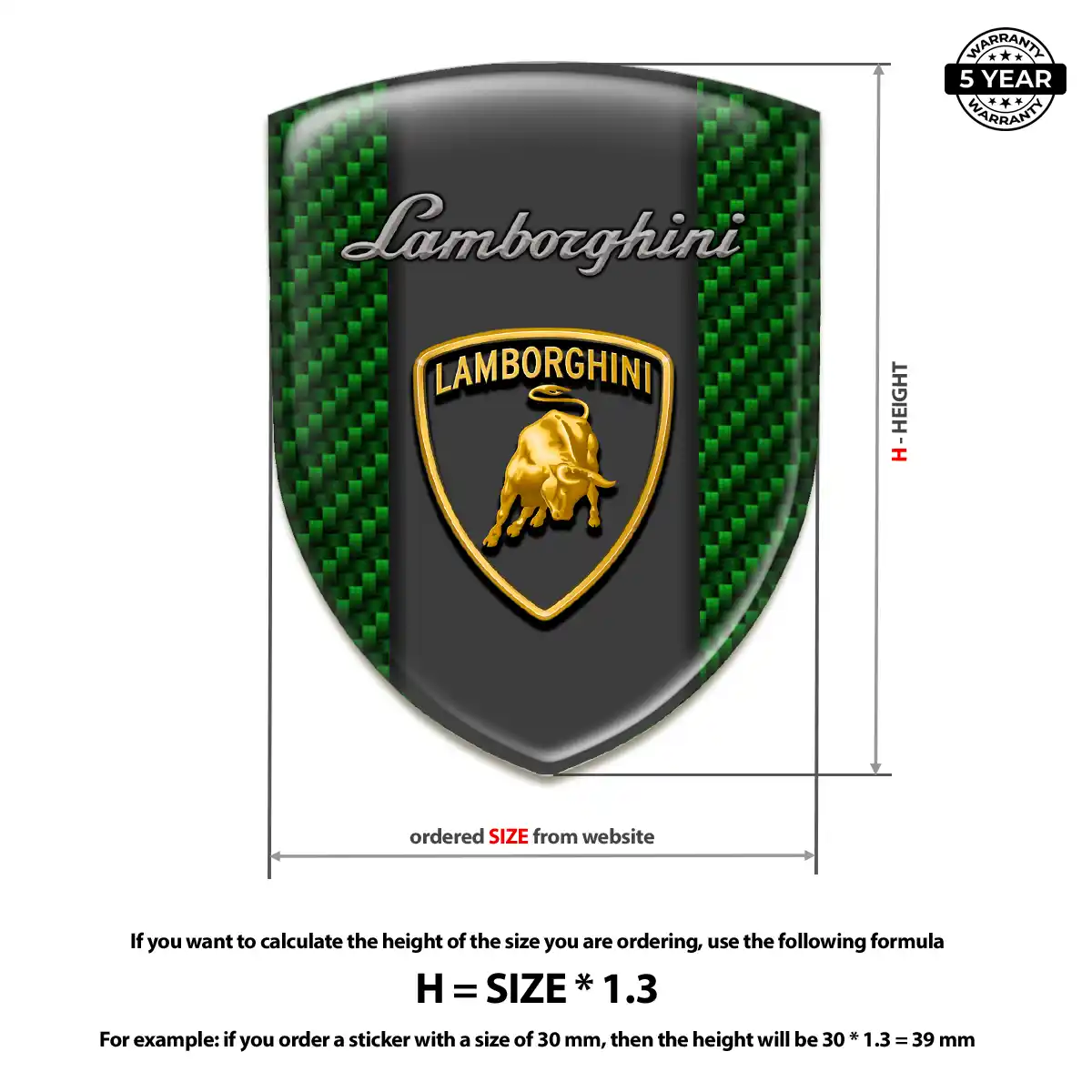 Lamborghini 3D Badge Sticker Sleek Style