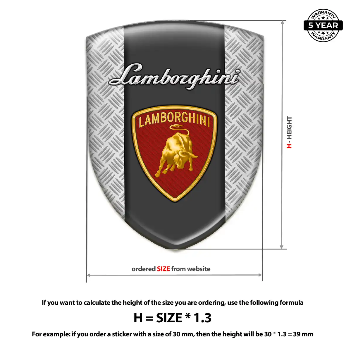Lamborghini 3D Domed Sticker Elite Finish