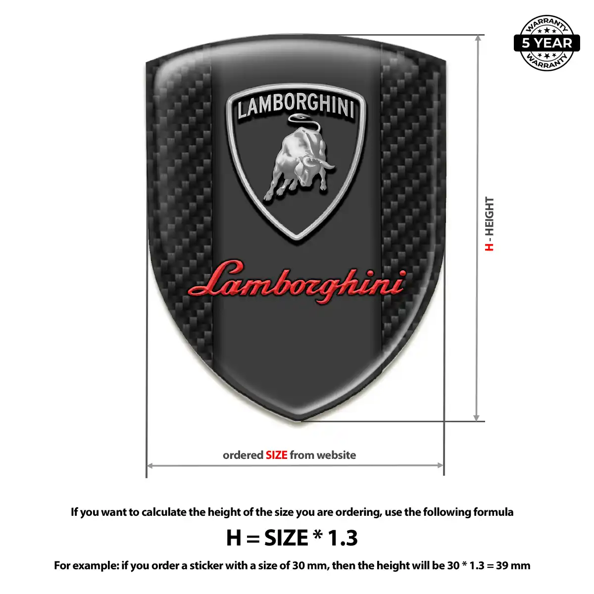 Lamborghini 3D Domed Sticker Refined Design