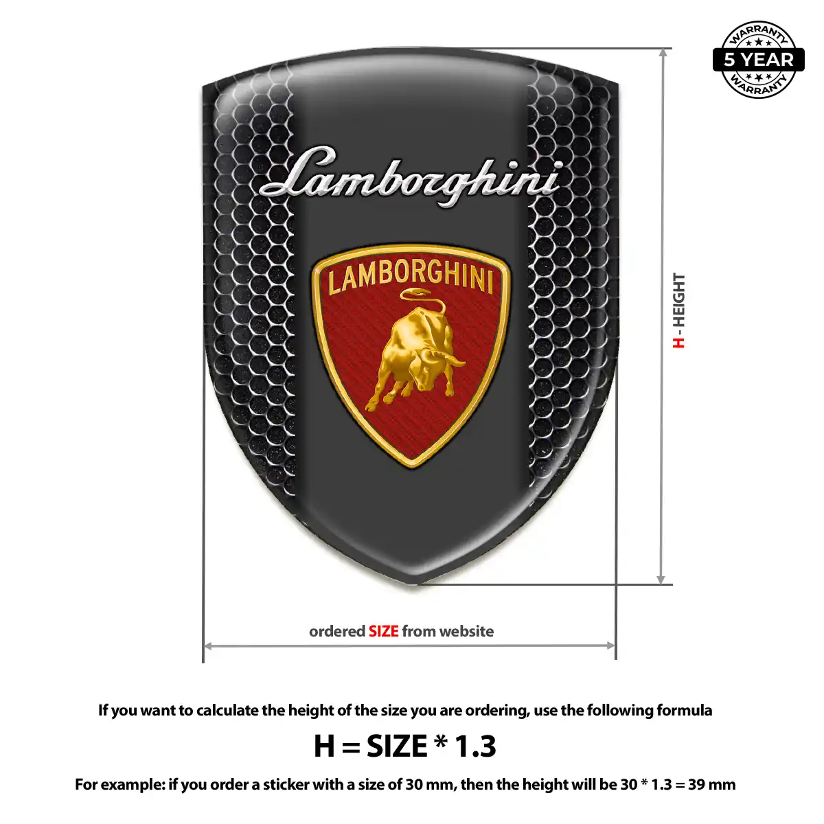 Lamborghini 3D Emblem Sticker Refined Design