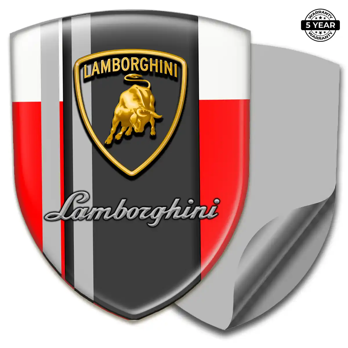 Lamborghini 3D Emblem Sticker Sleek Style