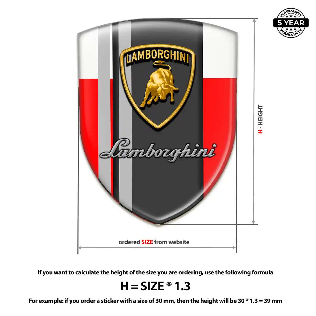 Lamborghini 3D Emblem Sticker Sleek Style
