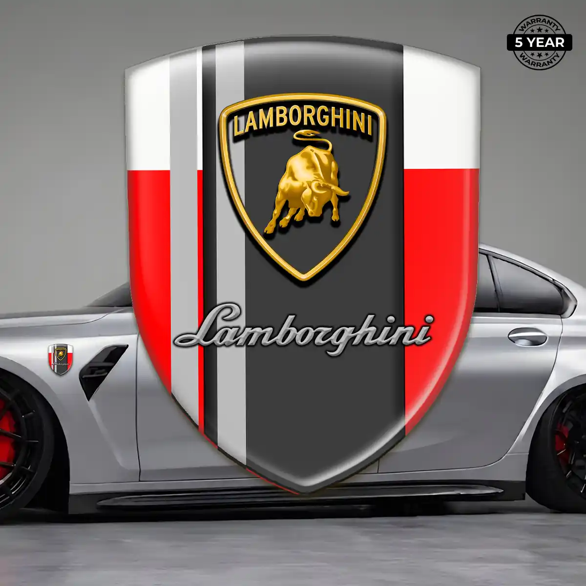 Lamborghini 3D Emblem Sticker Sleek Style