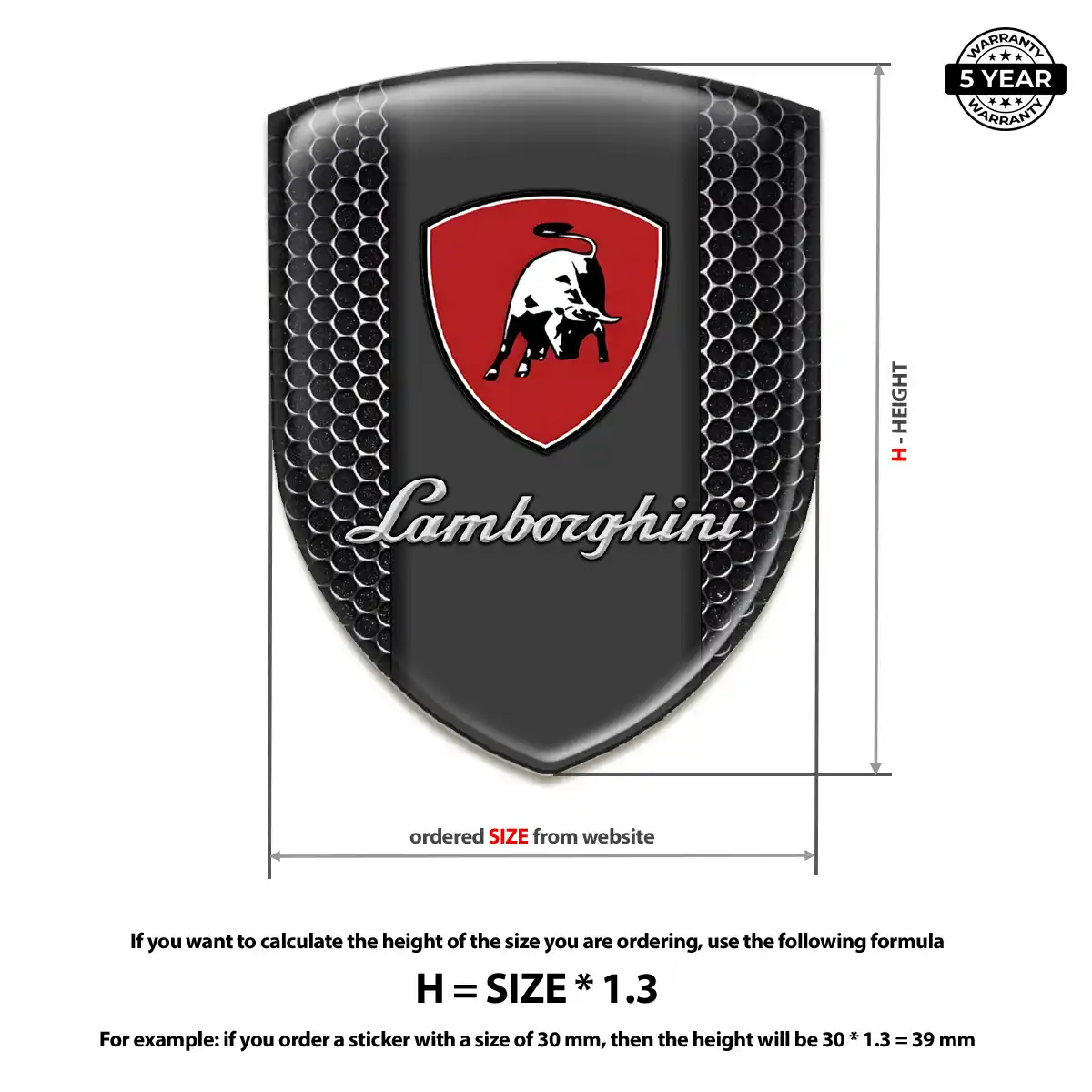 Lamborghini 3D Gel Sticker Refined Design