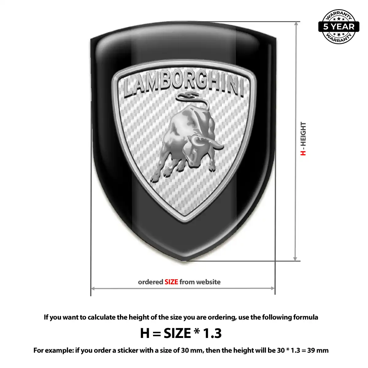 Lamborghini 3D Gel Sticker Sleek Style