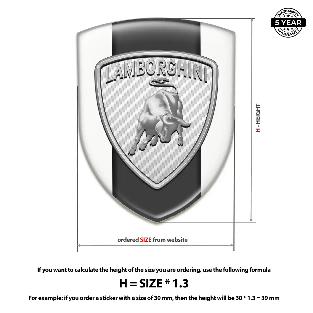 Lamborghini 3D Logo Sticker Elite Finish