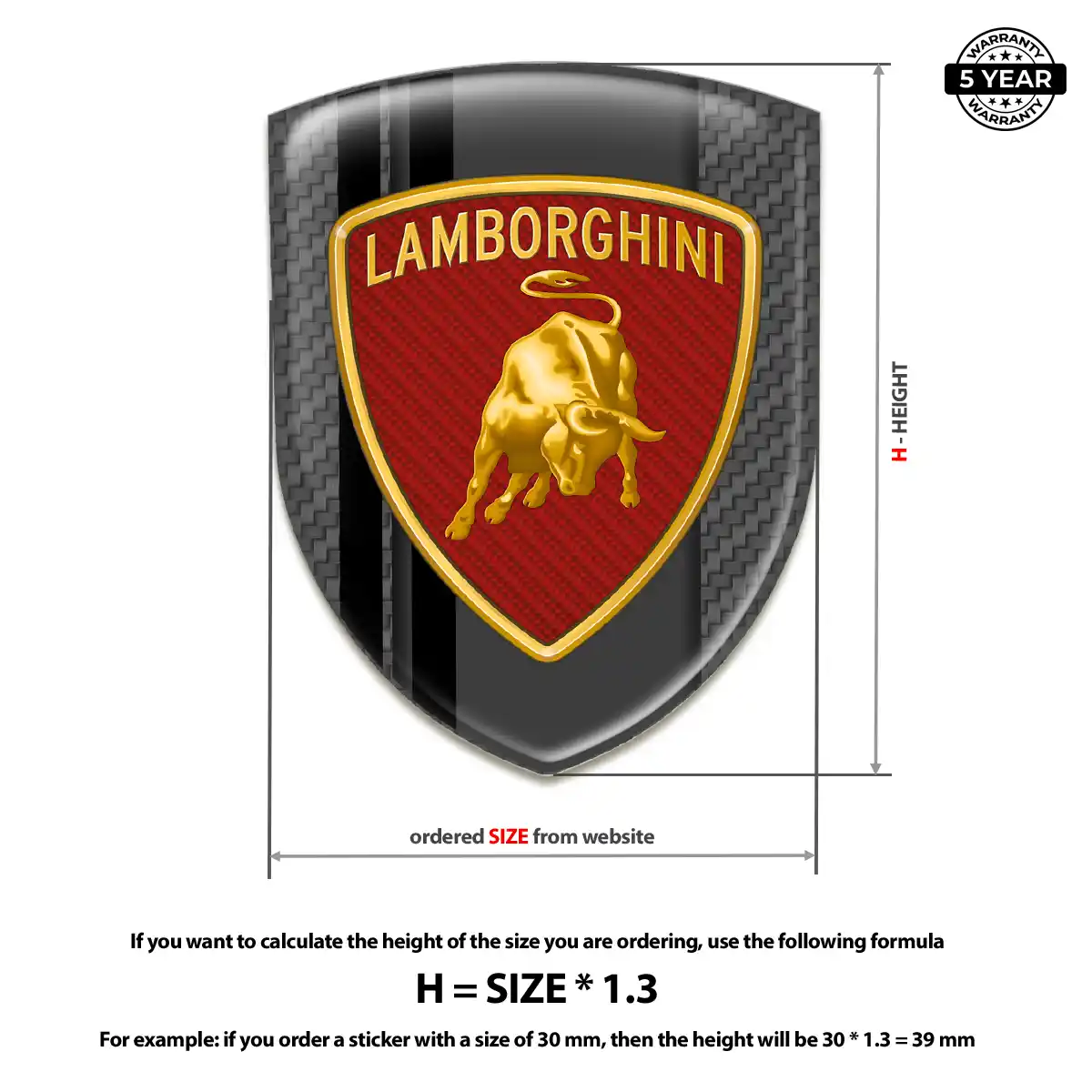Lamborghini 3D Logo Sticker Refined Design