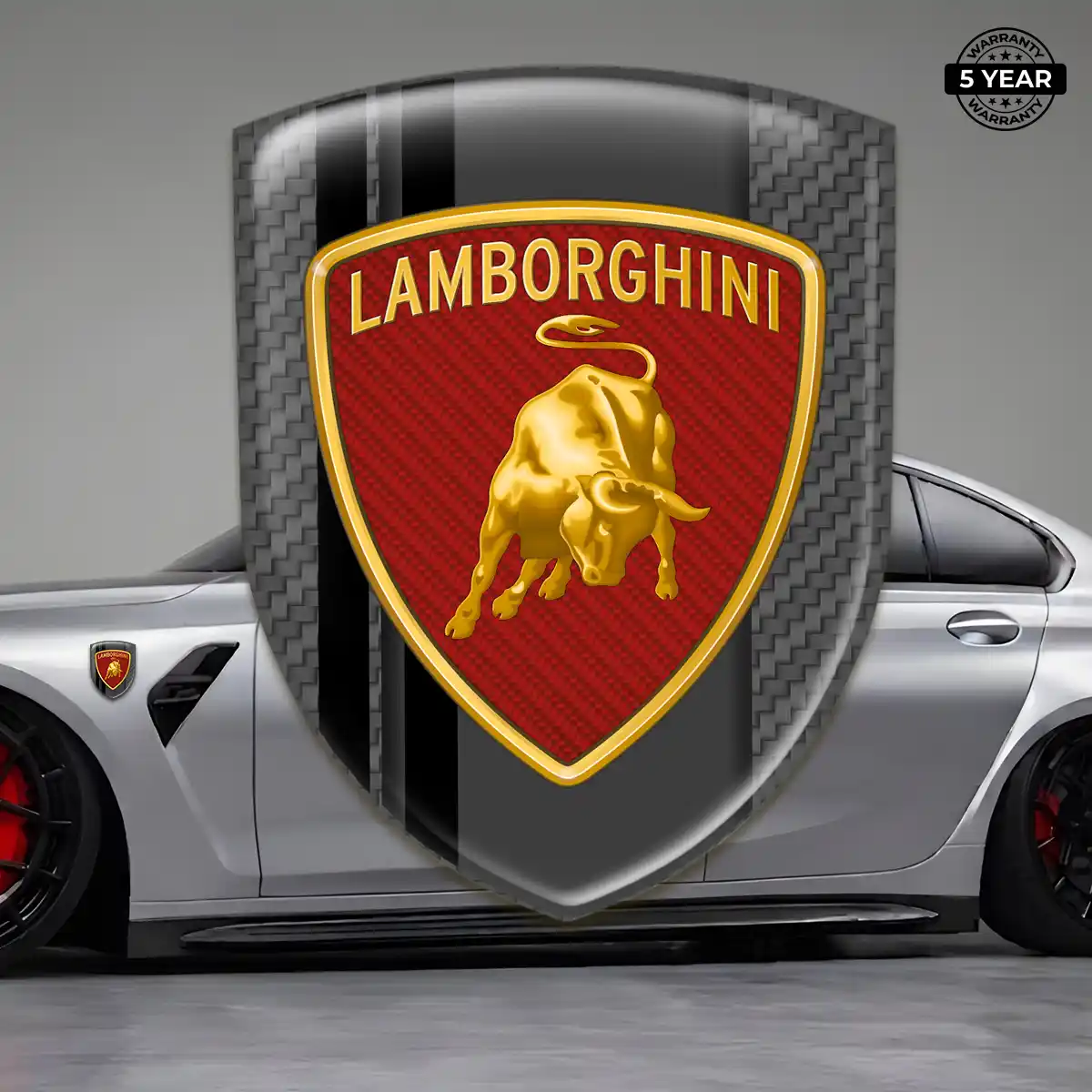 Lamborghini 3D Logo Sticker Refined Design