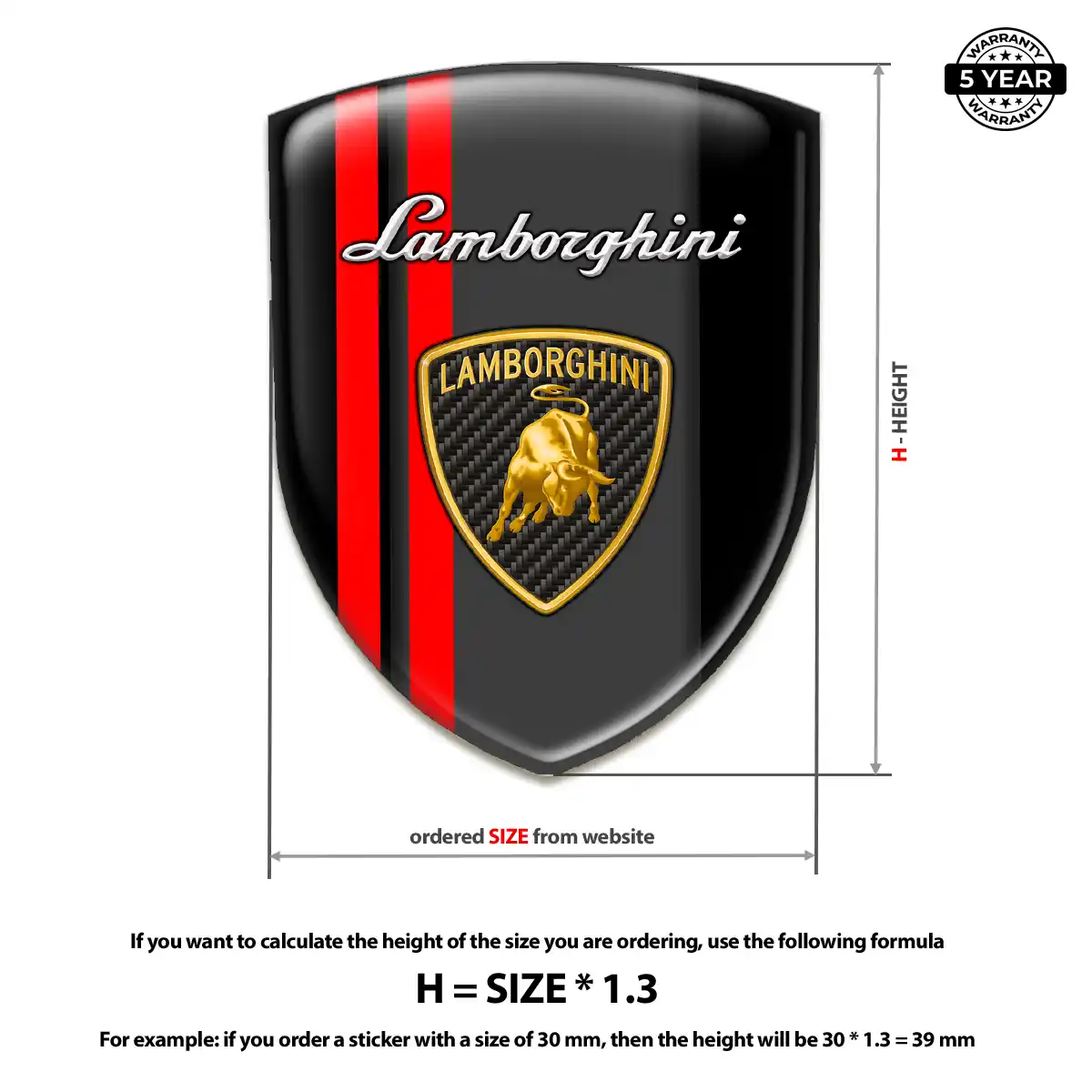 Lamborghini 3D Logo Sticker Sleek Style