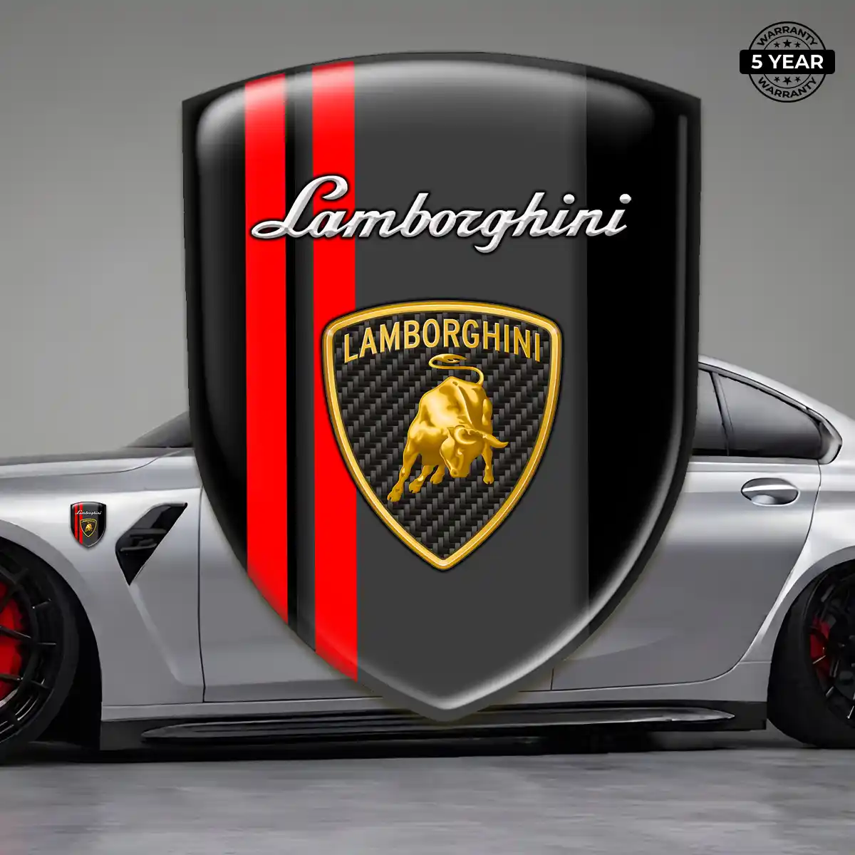 Lamborghini 3D Logo Sticker Sleek Style