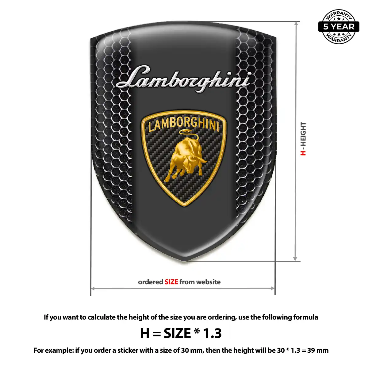 Lamborghini 3D Resin Sticker Elite Finish