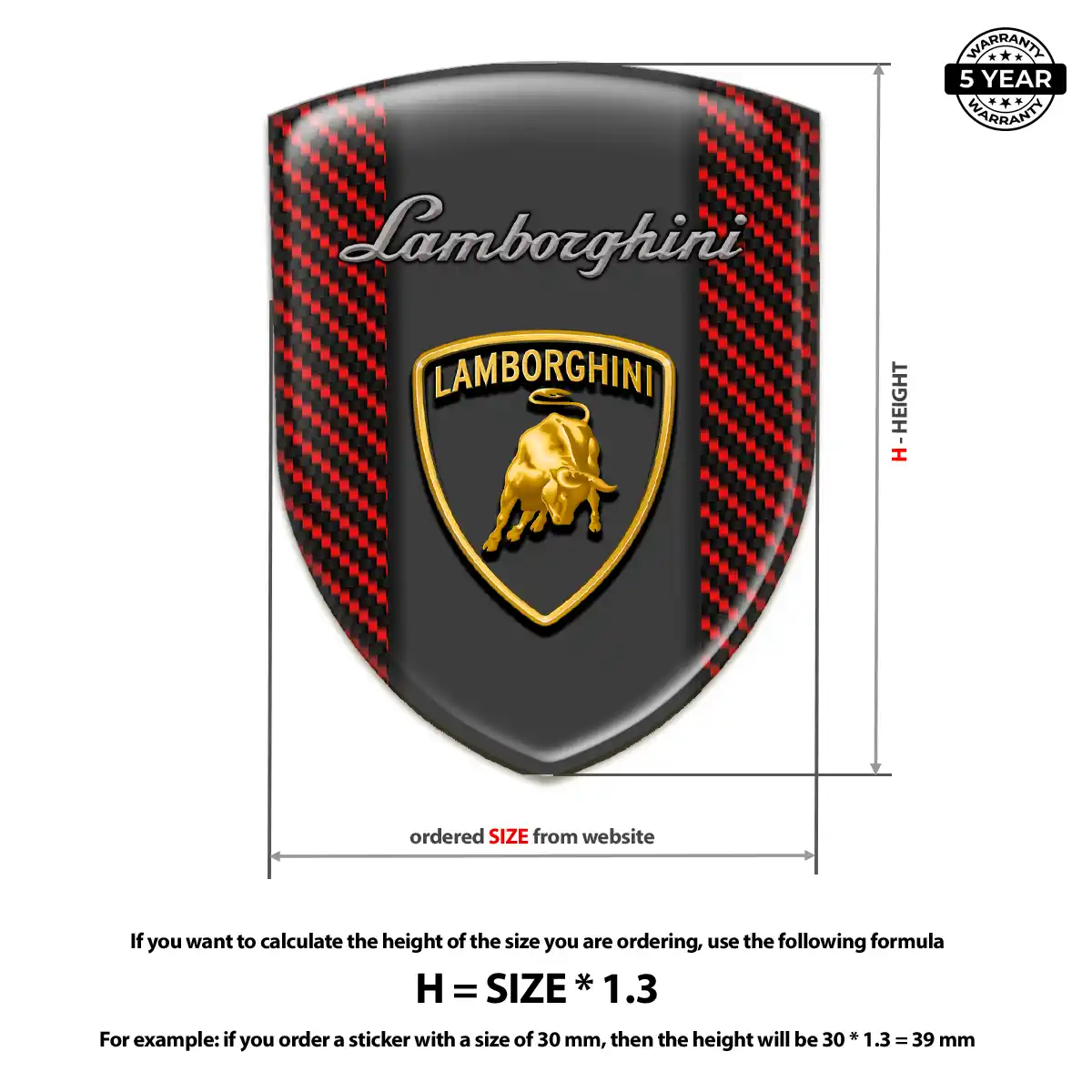 Lamborghini 3D Resin Sticker Sleek Style