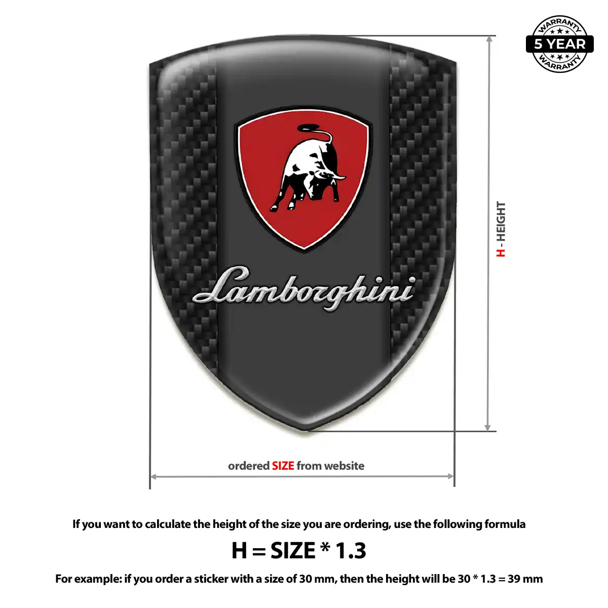 Lamborghini Automotive Emblem Sticker Refined Design