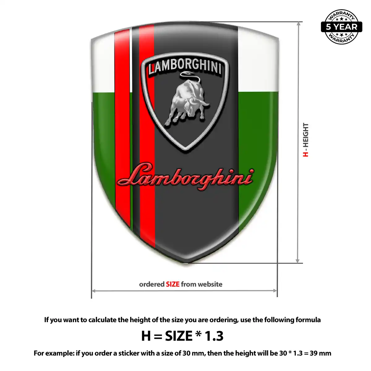 Lamborghini Automotive Logo Sticker Elite Finish