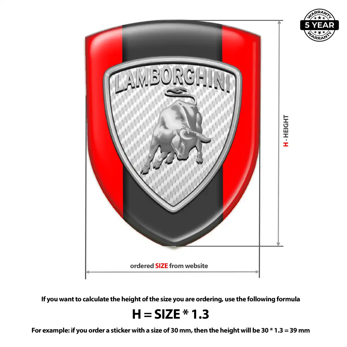 Lamborghini Automotive Resin Decal Elite Finish