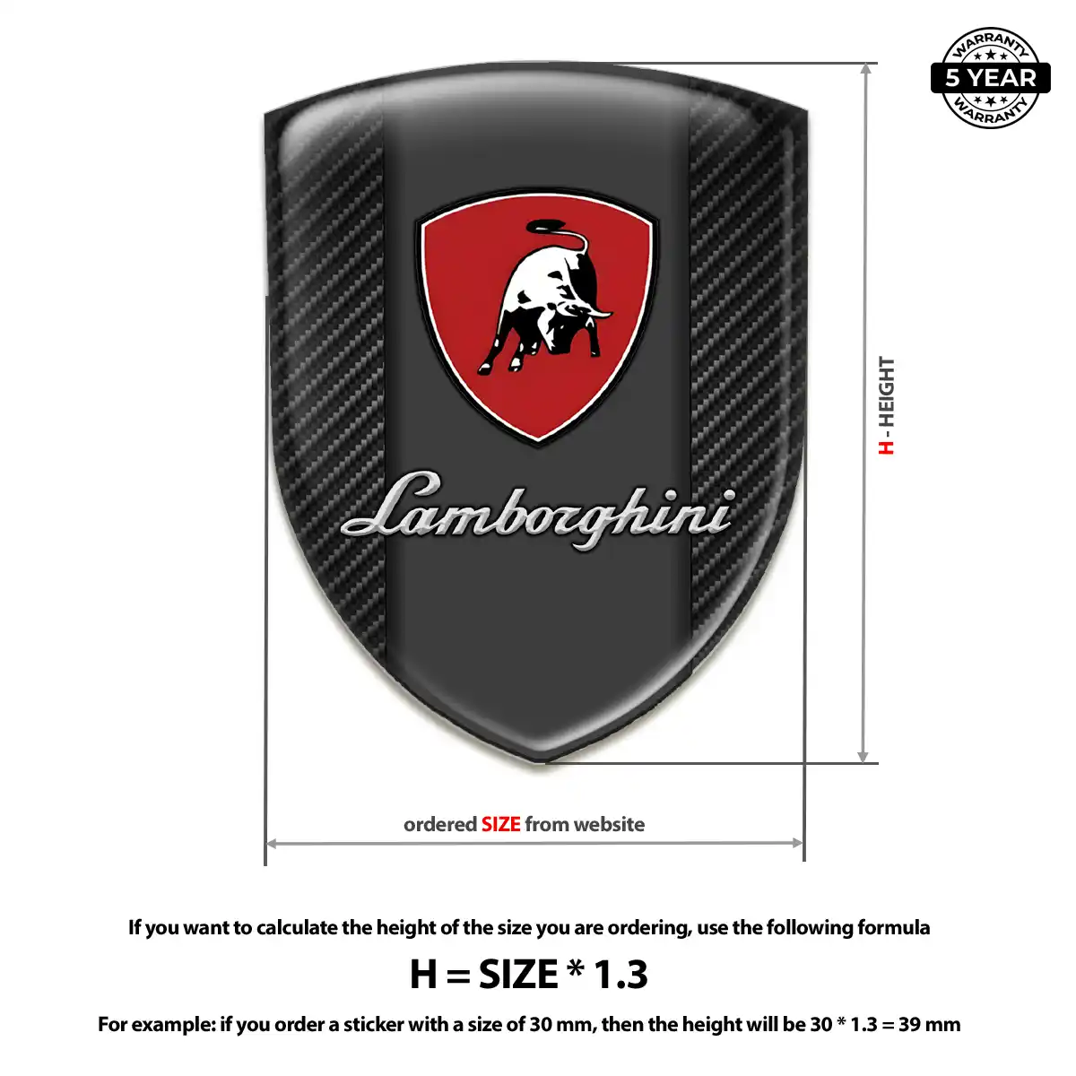 Lamborghini Automotive Resin Decal Refined Design