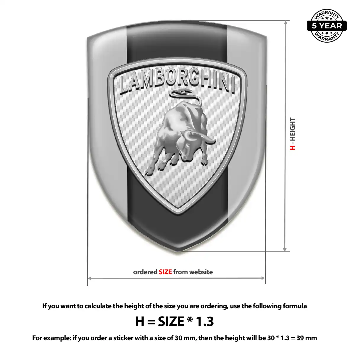 Lamborghini Automotive Resin Decal Sleek Style