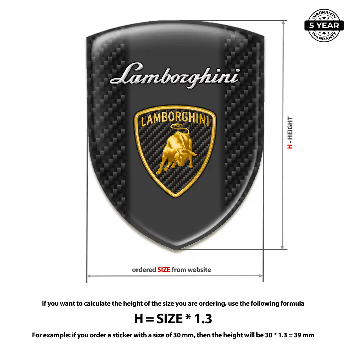 Lamborghini Car Badge Sticker Elite Finish