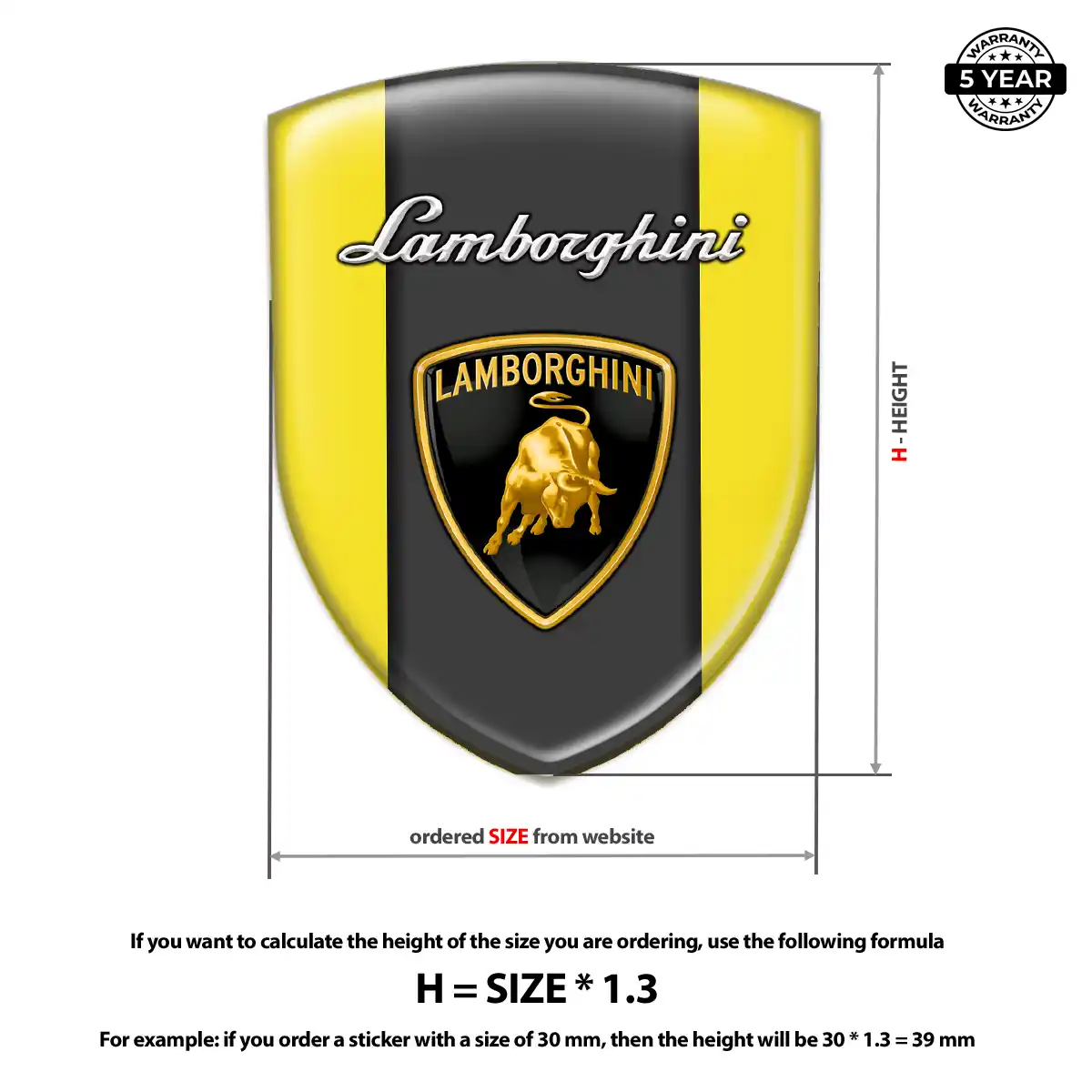 Lamborghini Car Badge Sticker Refined Design