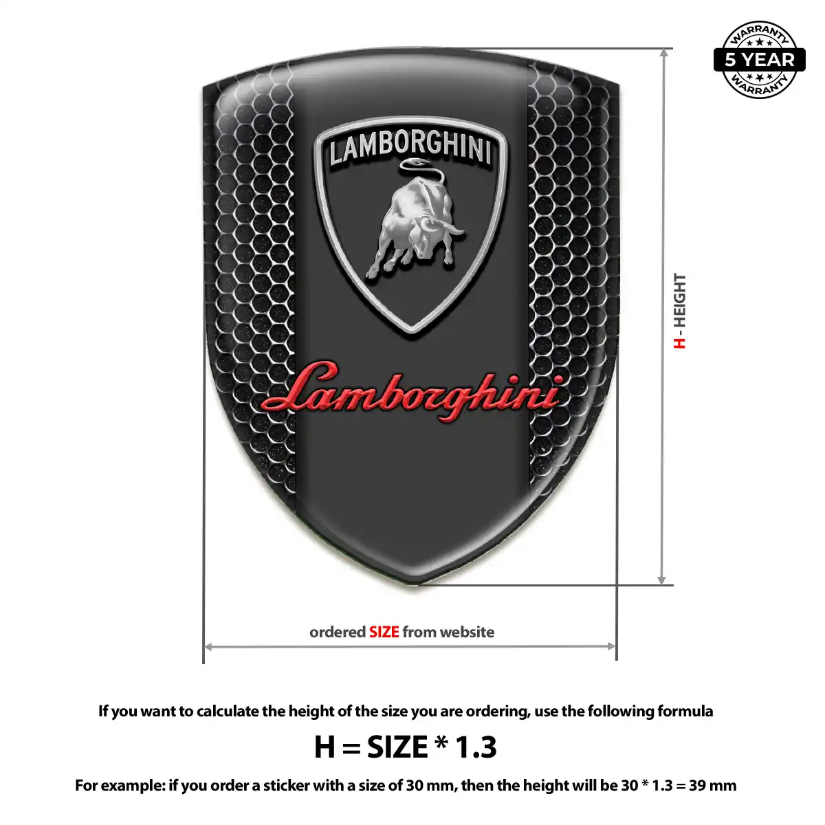 Lamborghini Car Emblem Sticker Elite Finish