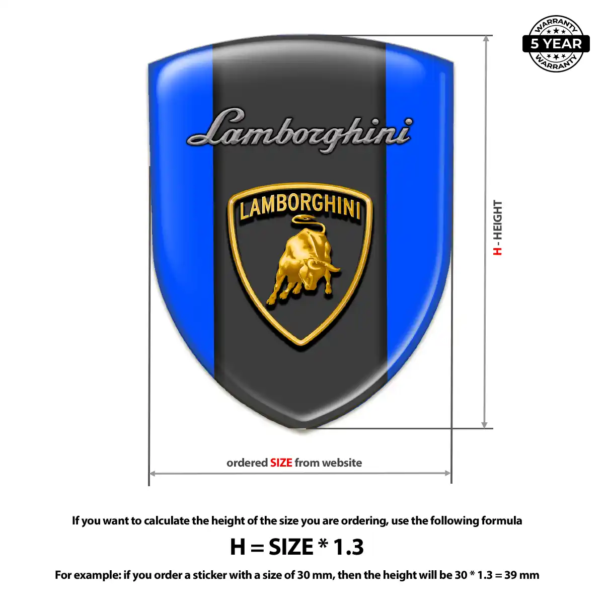Lamborghini Domed Badge Elite Finish