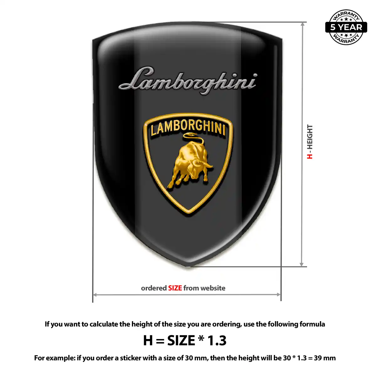 Lamborghini Domed Car Sticker Elite Finish