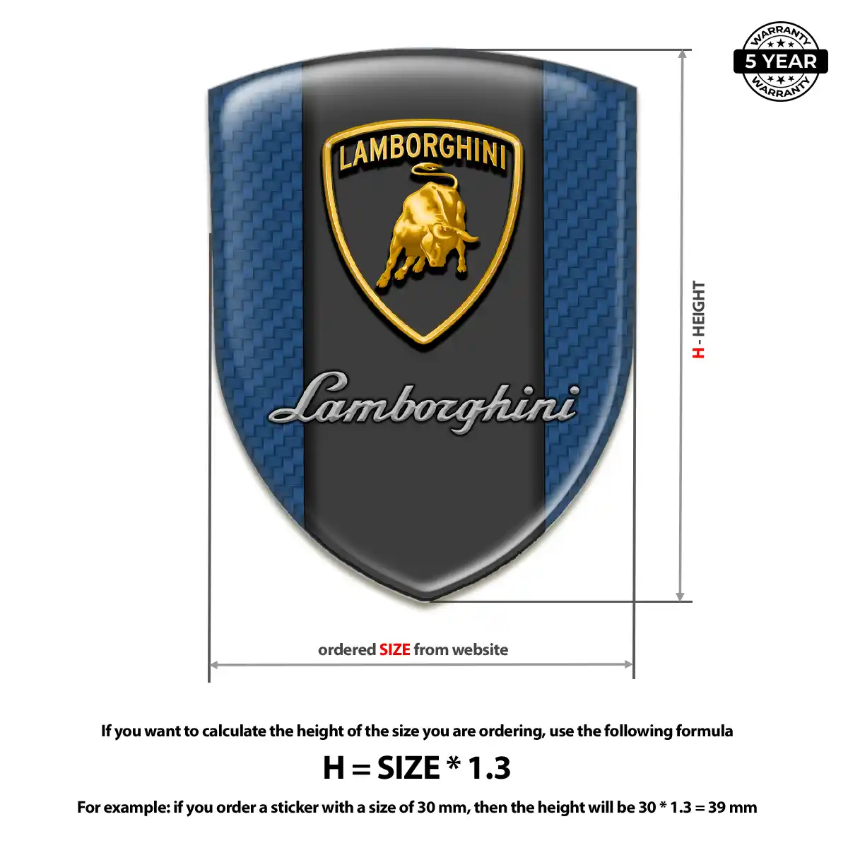 Lamborghini Domed Car Sticker Refined Design