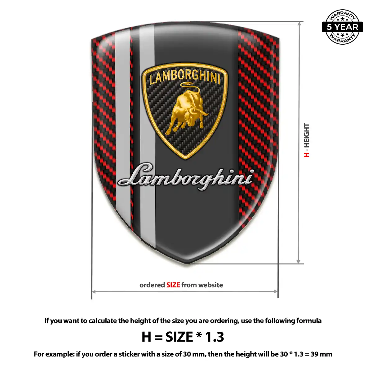 Lamborghini Domed Car Sticker Sleek Style