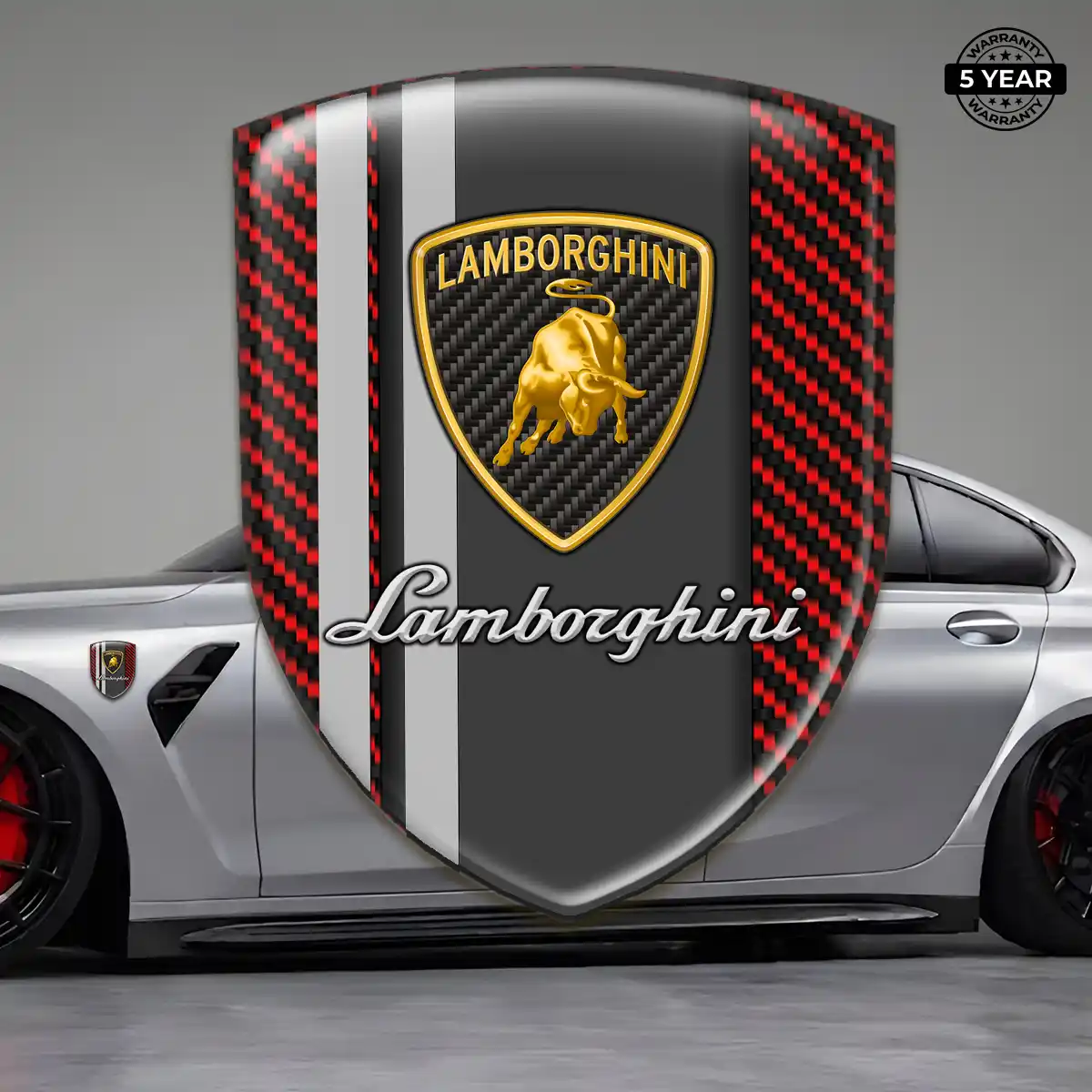 Lamborghini Domed Car Sticker Sleek Style