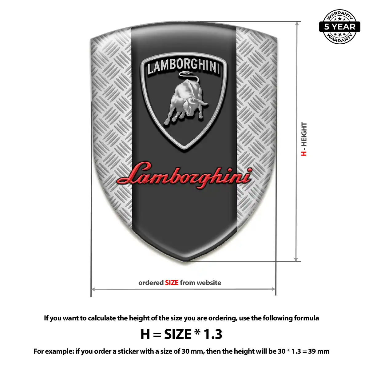 Lamborghini Domed Decal Refined Design