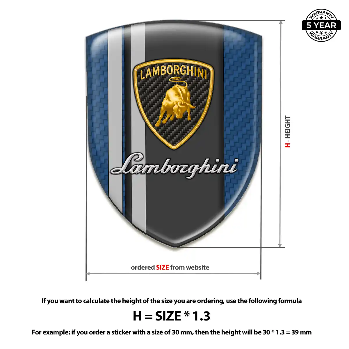 Lamborghini Domed Decal Sleek Style