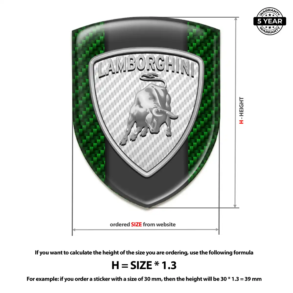Lamborghini Domed Emblem Elite Finish
